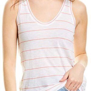 Vince White Scoop Neck Tank Top w/Watermelon Stripes. Size Large. NWT